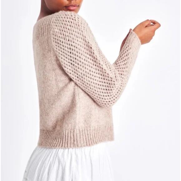 LOVESHACKFANCY Rosie Baby Alpaca Sweater Oatmeal Cream Tan {3R34} - Picture 3 of 8
